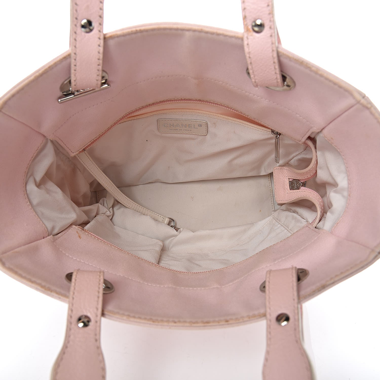 Chanel Coated Canvas Quilted Small Paris Biarritz Tote Pink 5 of 25
