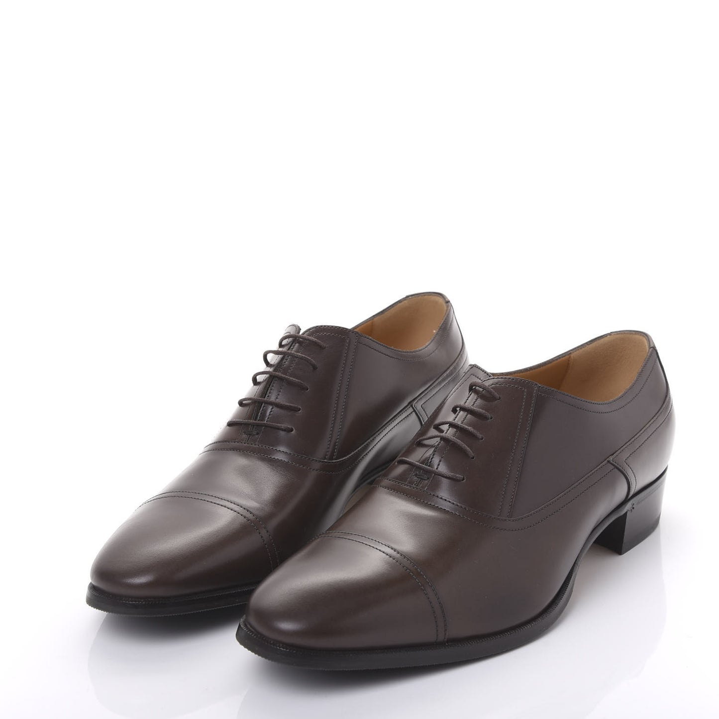 Calfskin Mens Captoe Oxford Loafers 11 Brown