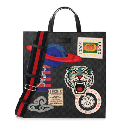 Gucci GG Supreme Monogram Night Courrier Vertical Tote Black Multicolor 1 of 11
