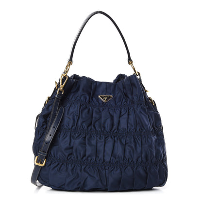 Prada Tessuto Nylon Gaufre Tote Blue 1 of 10