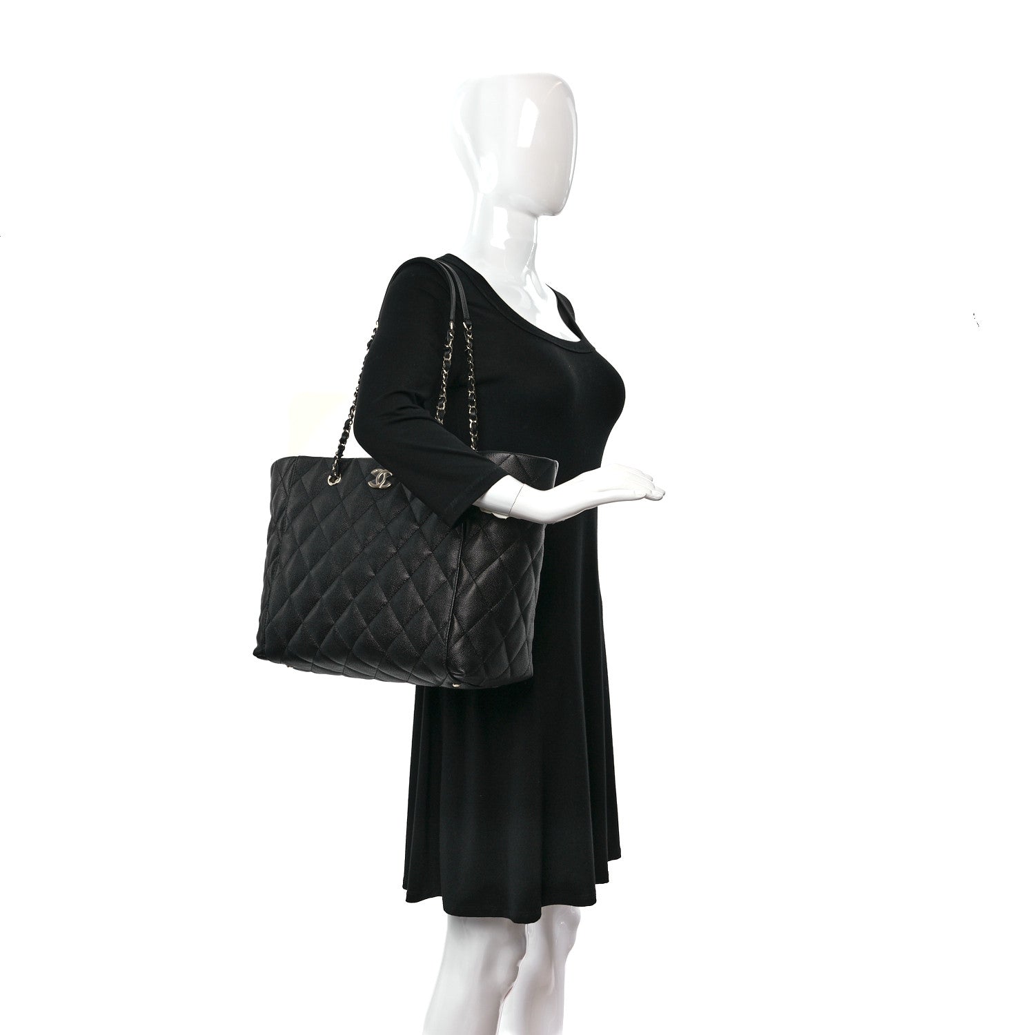 Chanel Caviar Quilted Large Shopping Tote Black 2 of 11