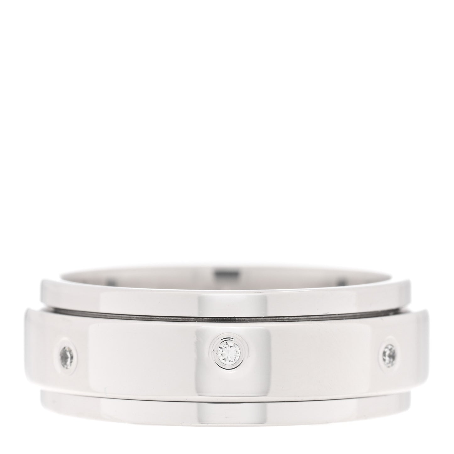 18K White Gold 7 Diamond Possession Ring 56 7.5