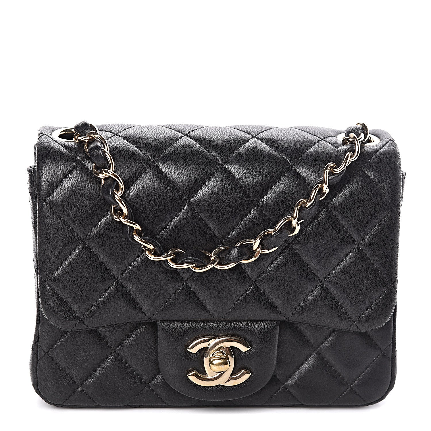 Chanel Lambskin Quilted Mini Square Flap Black 1 of 10