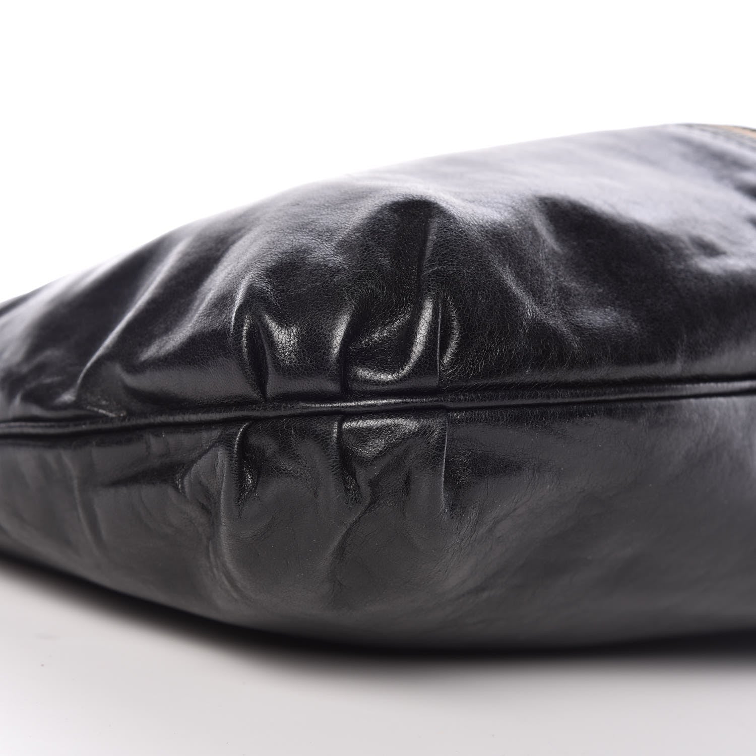 Fendi Goatskin Zipper Hobo Black 5 of 10