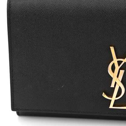 Saint Laurent Grain De Poudre Medium Classic Monogram Kate Satchel Black 15 of 17