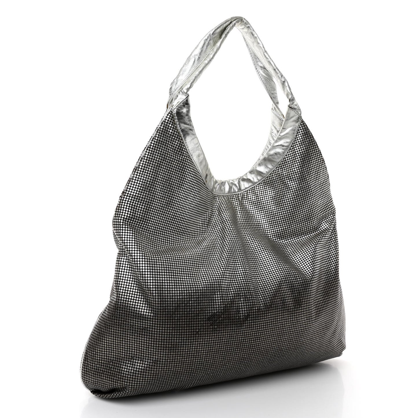 Metallic Perforated Lambskin Hollywood Hobo Silver