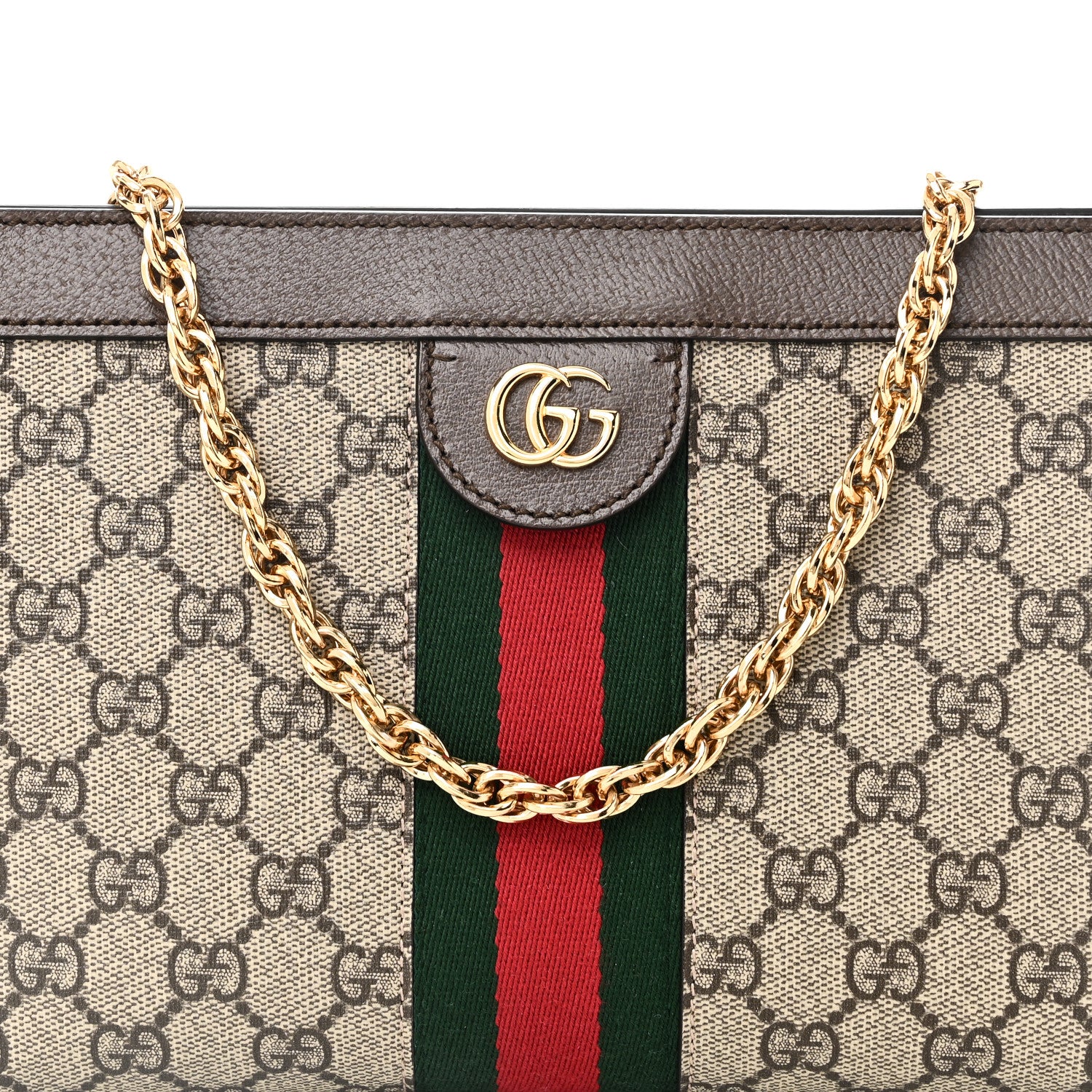 Gucci GG Supreme Monogram Web Small Ophidia Chain Shoulder Bag Brown 8 of 10