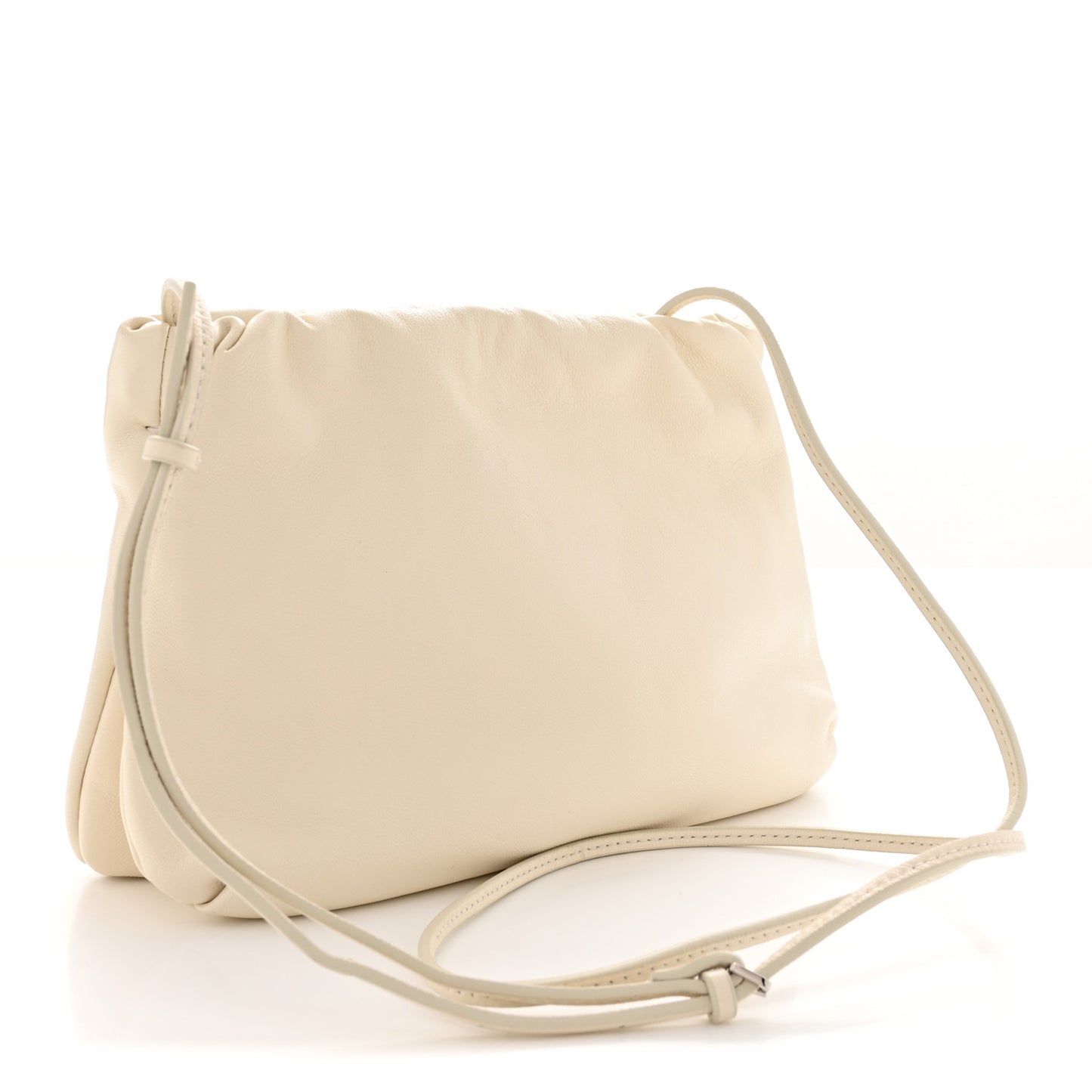 Grained Calfskin Bourse Clutch Ivory