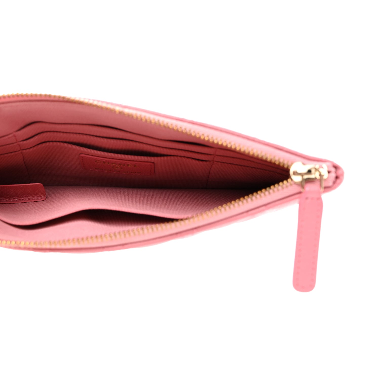 Caviar Quilted Cosmetic Case Pink