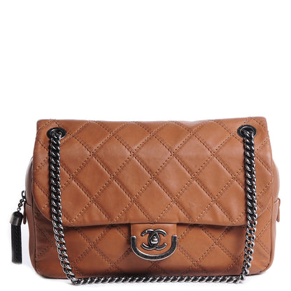 Chanel Calfskin Coco Sporran Medium Flap Light Brown 1 of 8