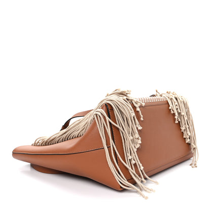 Loewe Smooth Calfskin Anagram Fringe Tote Tan 4 of 9