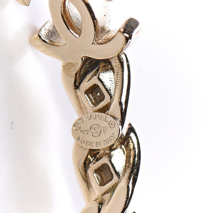 Chanel Crystal CC Hoop Earrings Gold 5 of 6