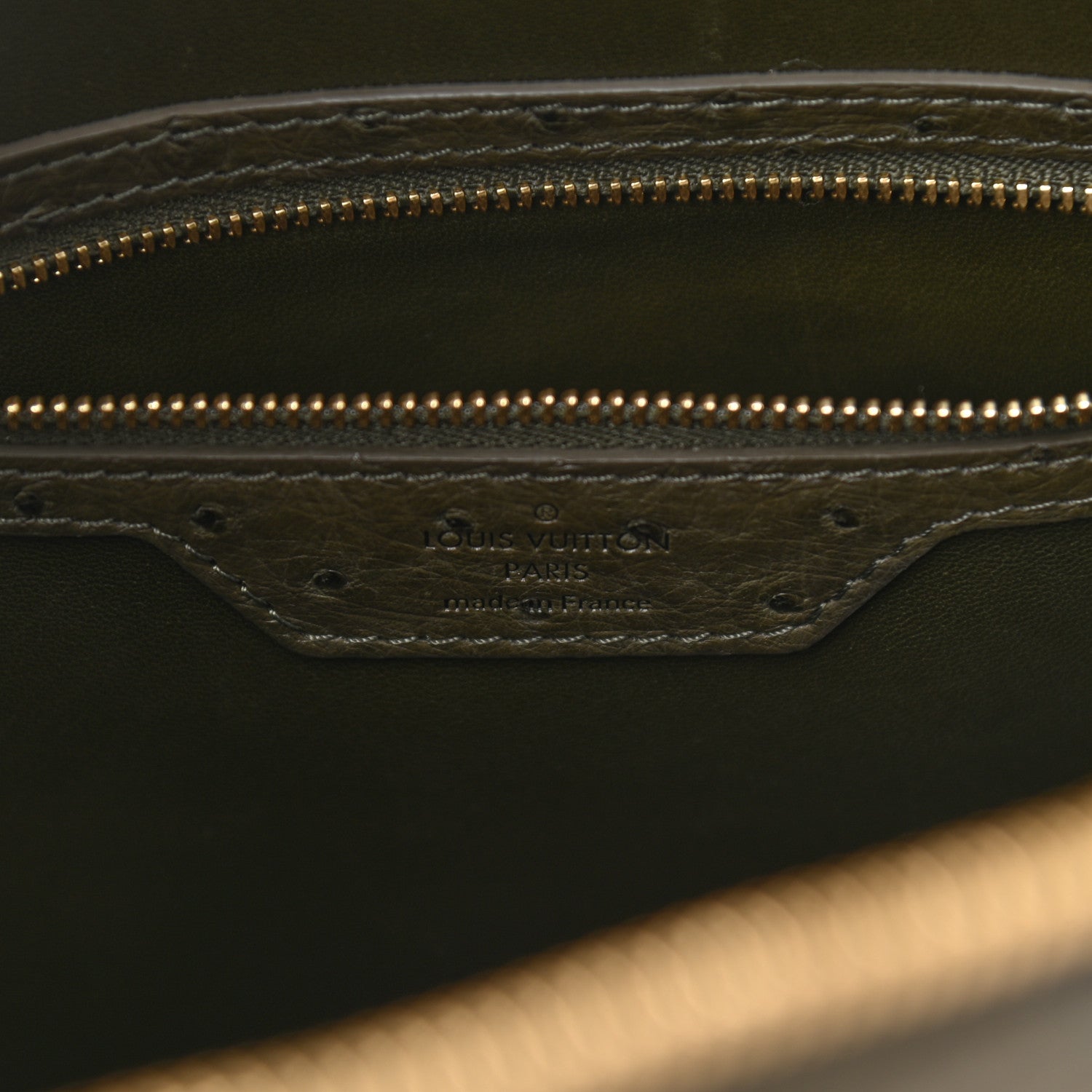 Louis Vuitton Ostrich Alma GM Olive 6 of 14