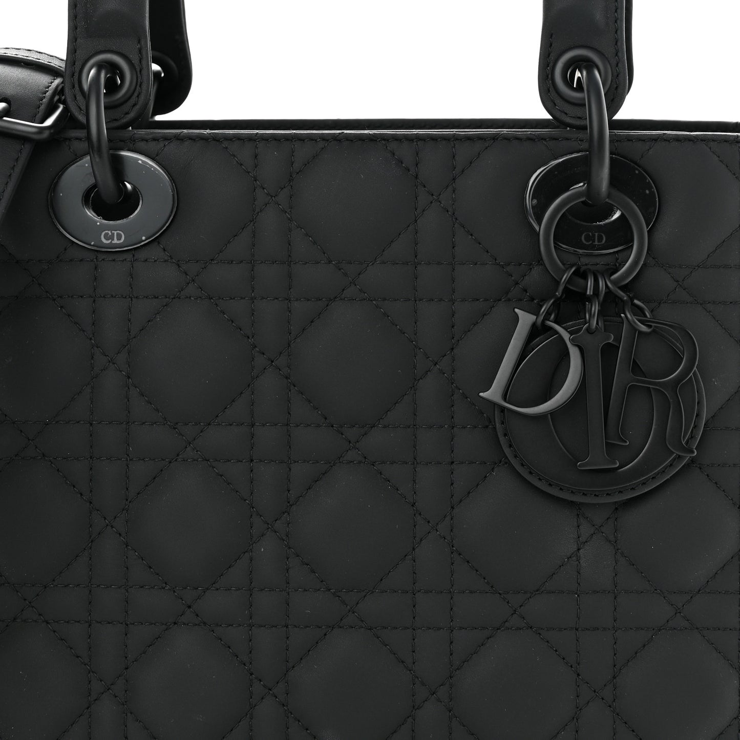 Ultra Matte Calfskin Cannage Medium Lady Dior Black