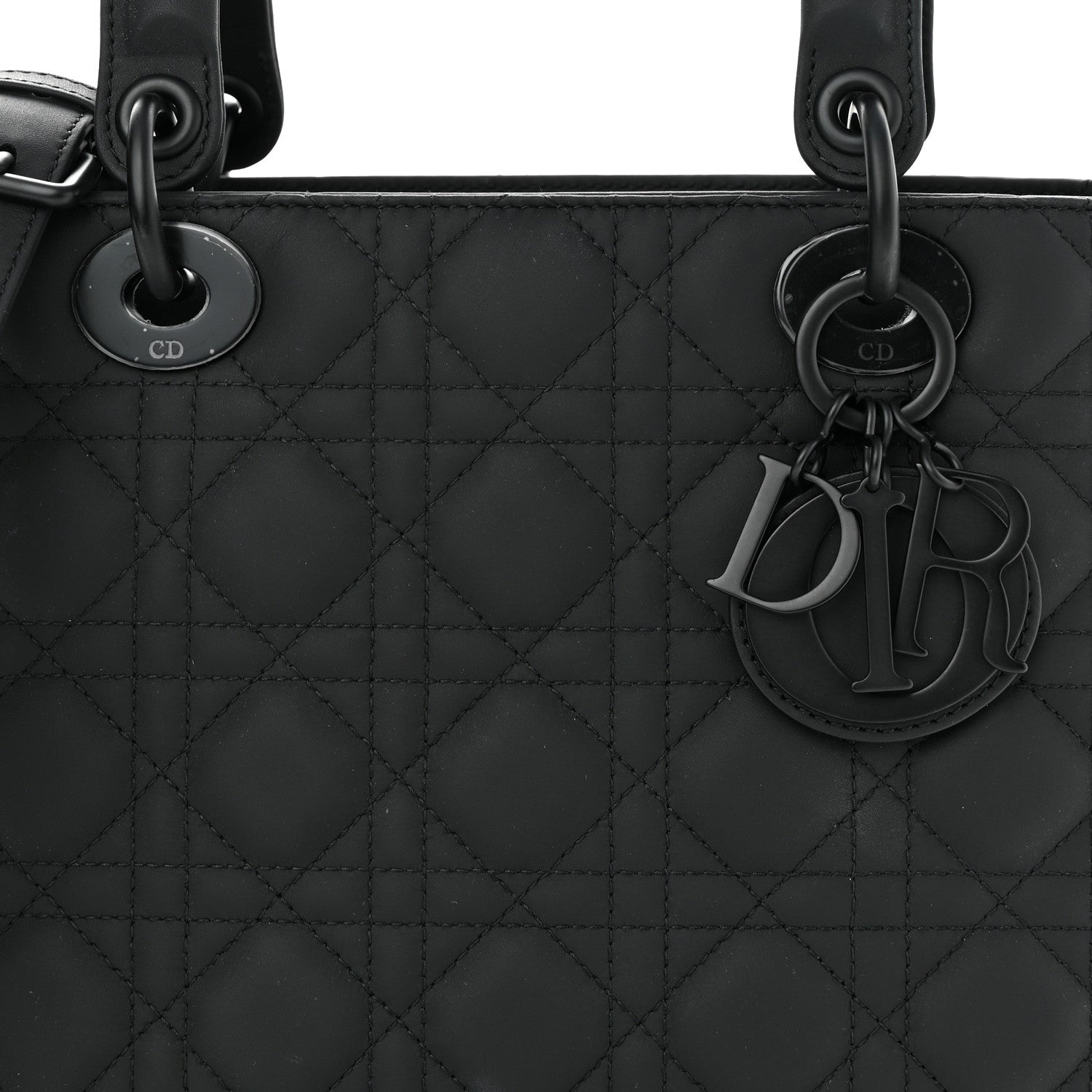 Christian Dior Ultra Matte Calfskin Cannage Medium Lady Dior Black 8 of 10