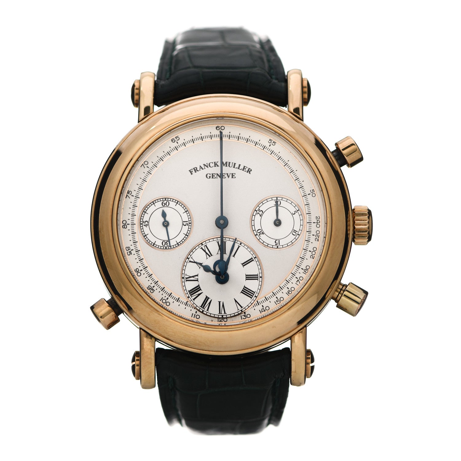 Franck Muller 18K Yellow Gold Alligator 39mm Rattrapante Automatic Watch 7000R 1 of 5