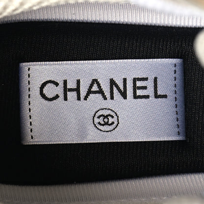 Chanel Fabric Laminated Calfskin Stretch CC Sneakers 39 White Gold Silver 8 of 8