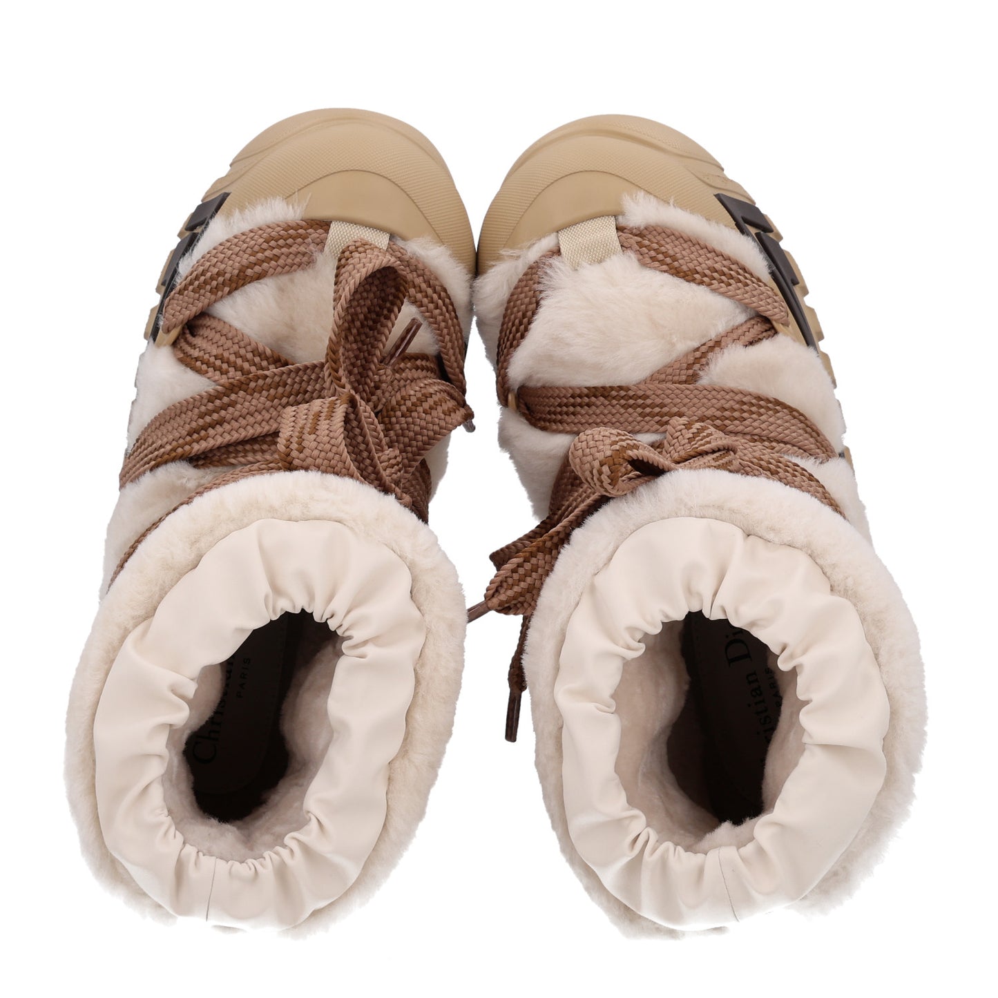 Shearling Suede Lambskin DiorAlps Snow Ankle Boot 37-38 Chestnut