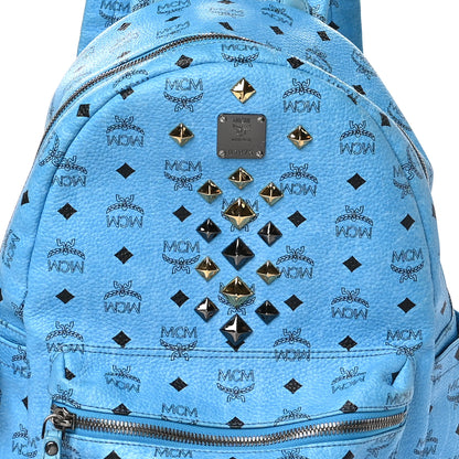 MCM Visetos Studded Medium Stark M Backpack Blue 7 of 9