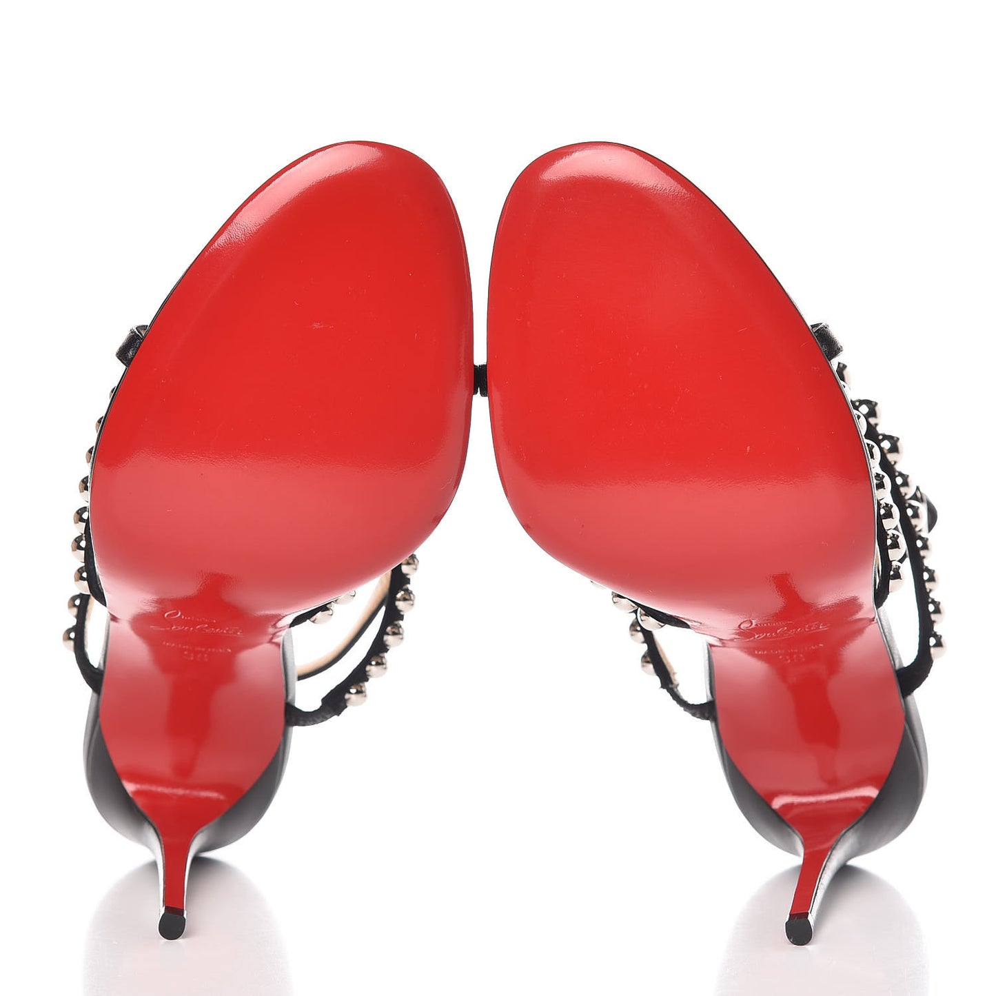 Shiny Nappa Suede Galeria 100 Sandals 39 Black Silver