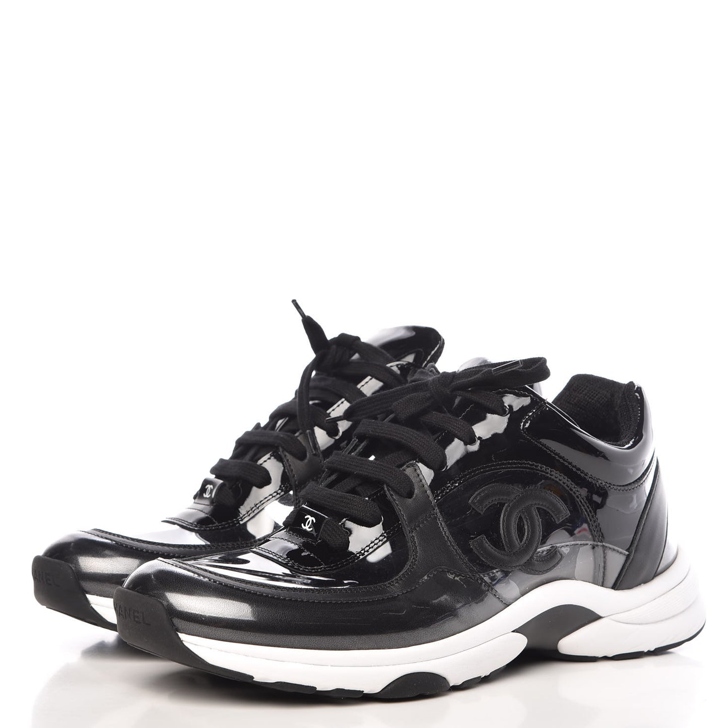 Calfskin Patent Transparent Sneakers 40.5 Black