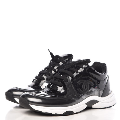 Chanel Calfskin Patent Transparent Sneakers 40.5 Black 3 of 9