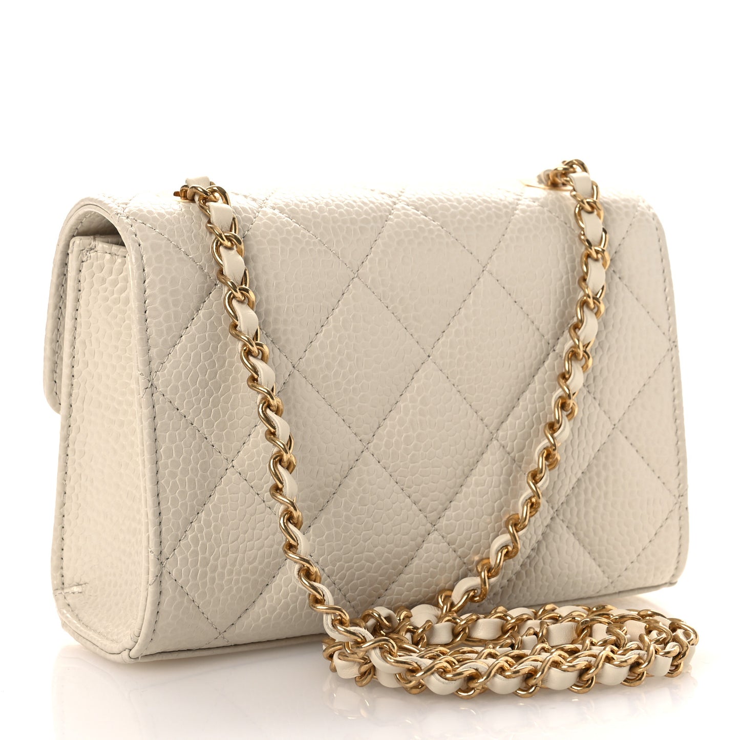 Caviar Quilted Mini Flap Bag Light Beige