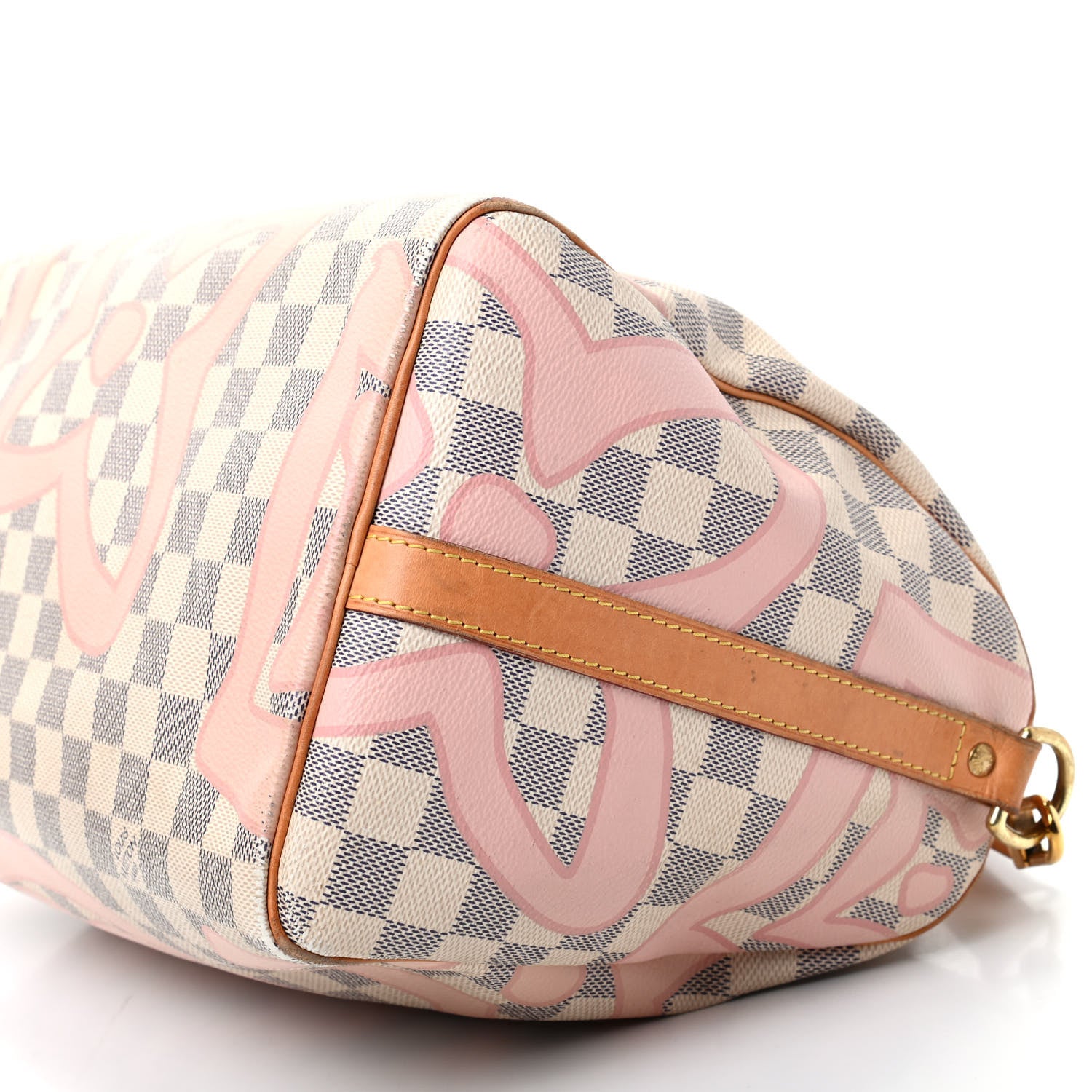 Louis Vuitton Damier Azur Tahitienne Speedy Bandouliere 30 Rose Ballerine 7 of 9