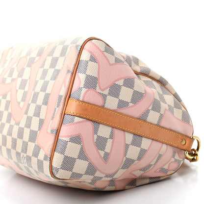 Louis Vuitton Damier Azur Tahitienne Speedy Bandouliere 30 Rose Ballerine 7 of 9