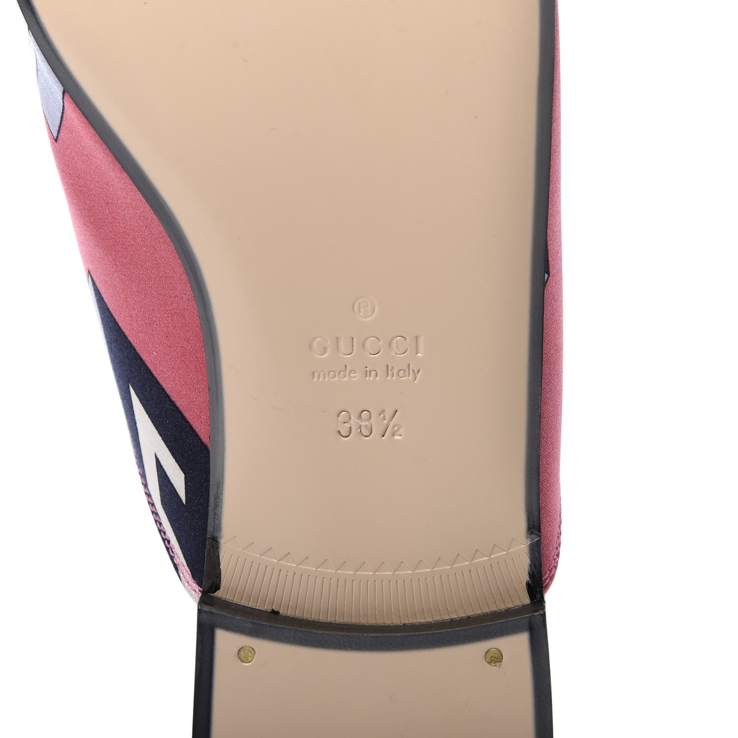 Gucci Satin GG Wallpaper Womens Princetown Slippers 38.5 Pink Flamboyant Blue Black 8 of 10