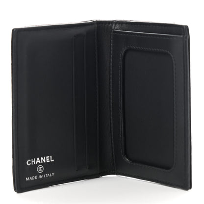 Chanel Crumpled Calfskin Quilted Card Holder Wallet So Black 5 of 7