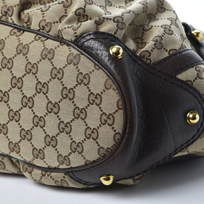 Gucci Monogram Medium Jockey Tote Dark Brown 6 of 9