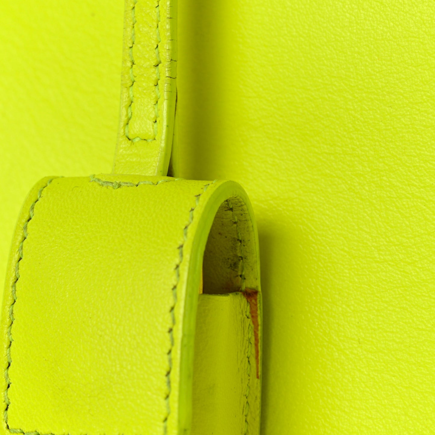 Calfskin Nano Sac De Jour Neon Yellow
