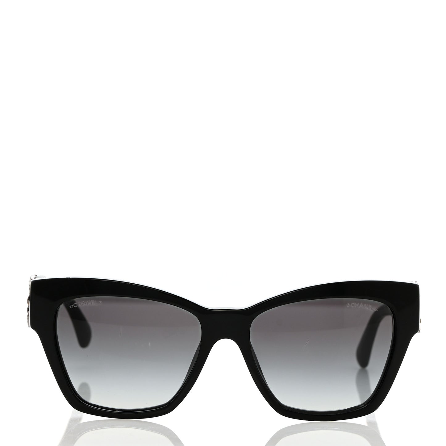 Acetate Square Cat Eye CC Sunglasses 5456-Q-B Black