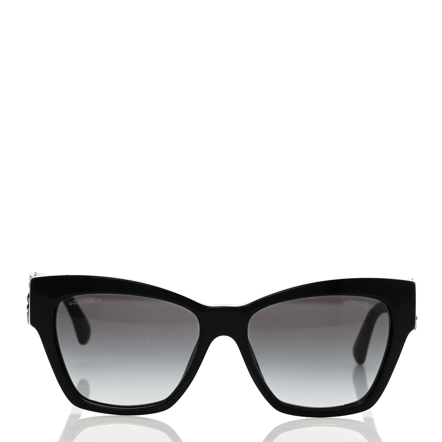 Chanel Acetate Square Cat Eye CC Sunglasses 5456-Q-B Black 2 of 10