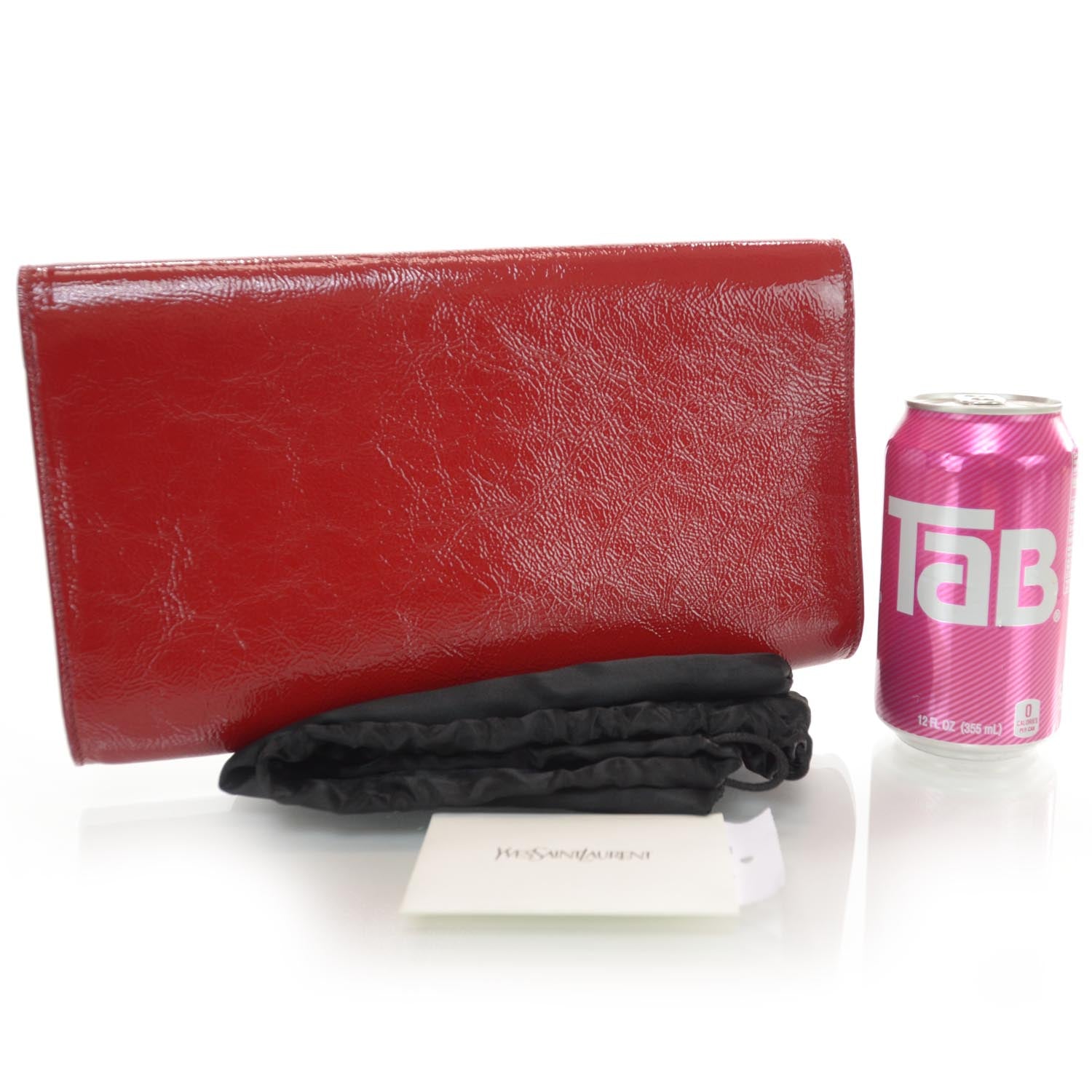 Saint Laurent Patent Monogram Large Belle De Jour Clutch Red 2 of 7