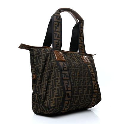 Fendi Zucca Vitello Patchwork Shoulder Bag Tobacco Sabbia 3 of 9