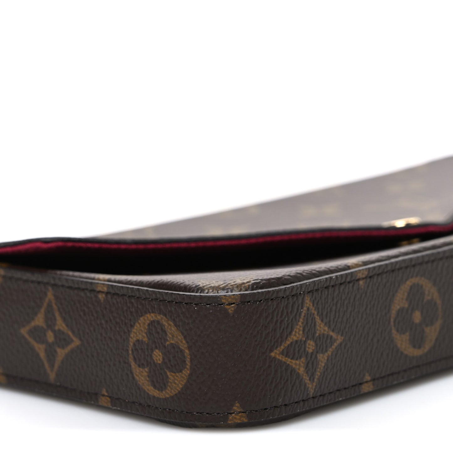 Monogram Pochette Felicie Chain Wallet Fuchsia
