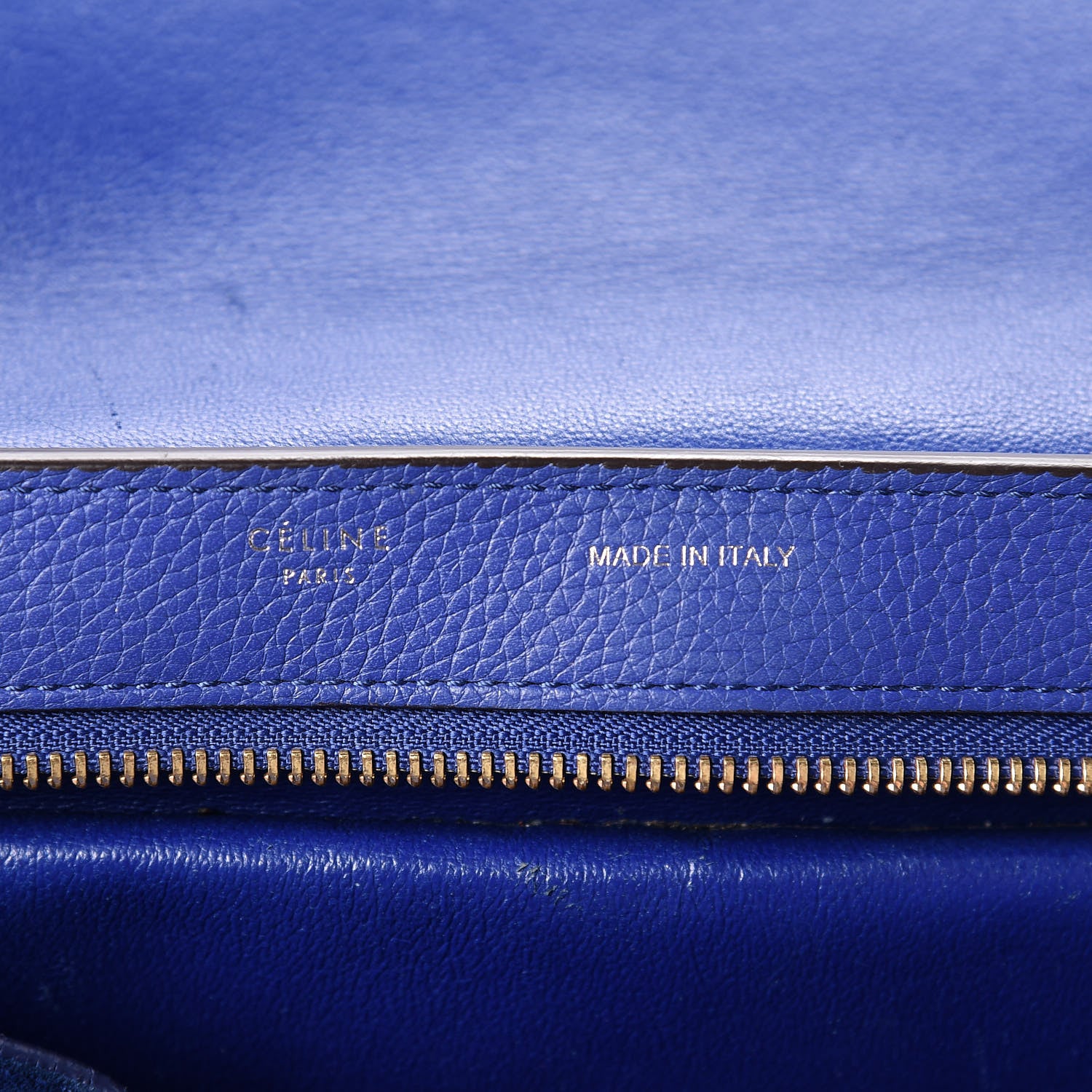 Celine Drummed Calfskin Suede Small Trapeze Indigo 6 of 24