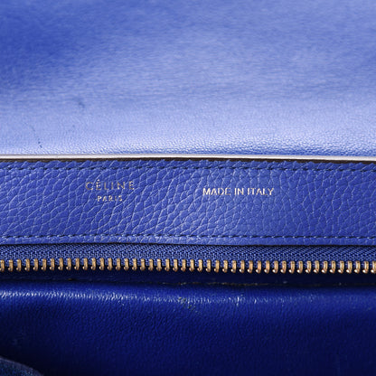 Celine Drummed Calfskin Suede Small Trapeze Indigo 6 of 24