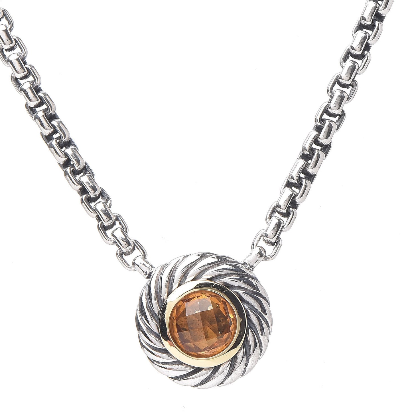 Sterling Silver 18K Yellow Gold Citrine Cookie Necklace