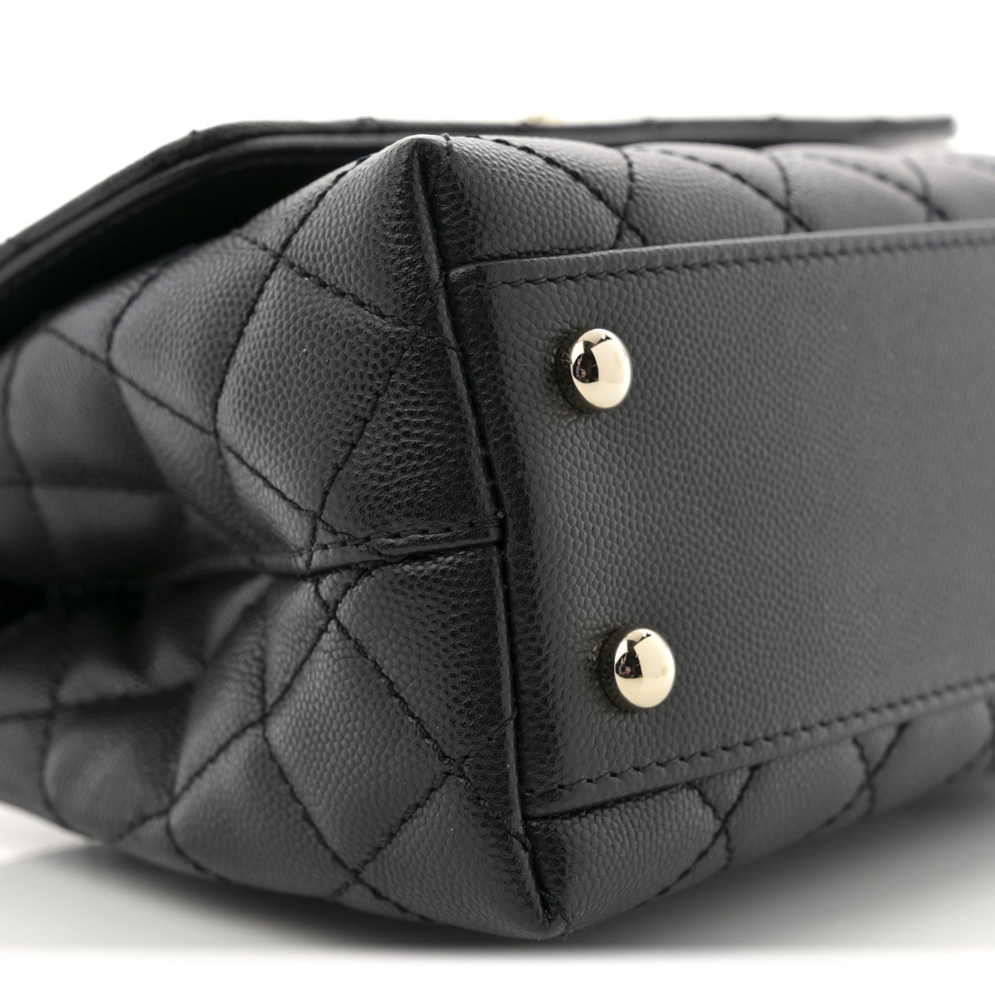 Caviar Quilted Mini Coco Handle Flap Black
