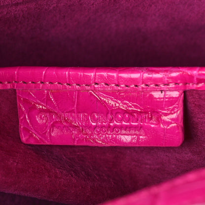 Nancy Gonzalez Crocodile Handbag Pink Orange White 6 of 9