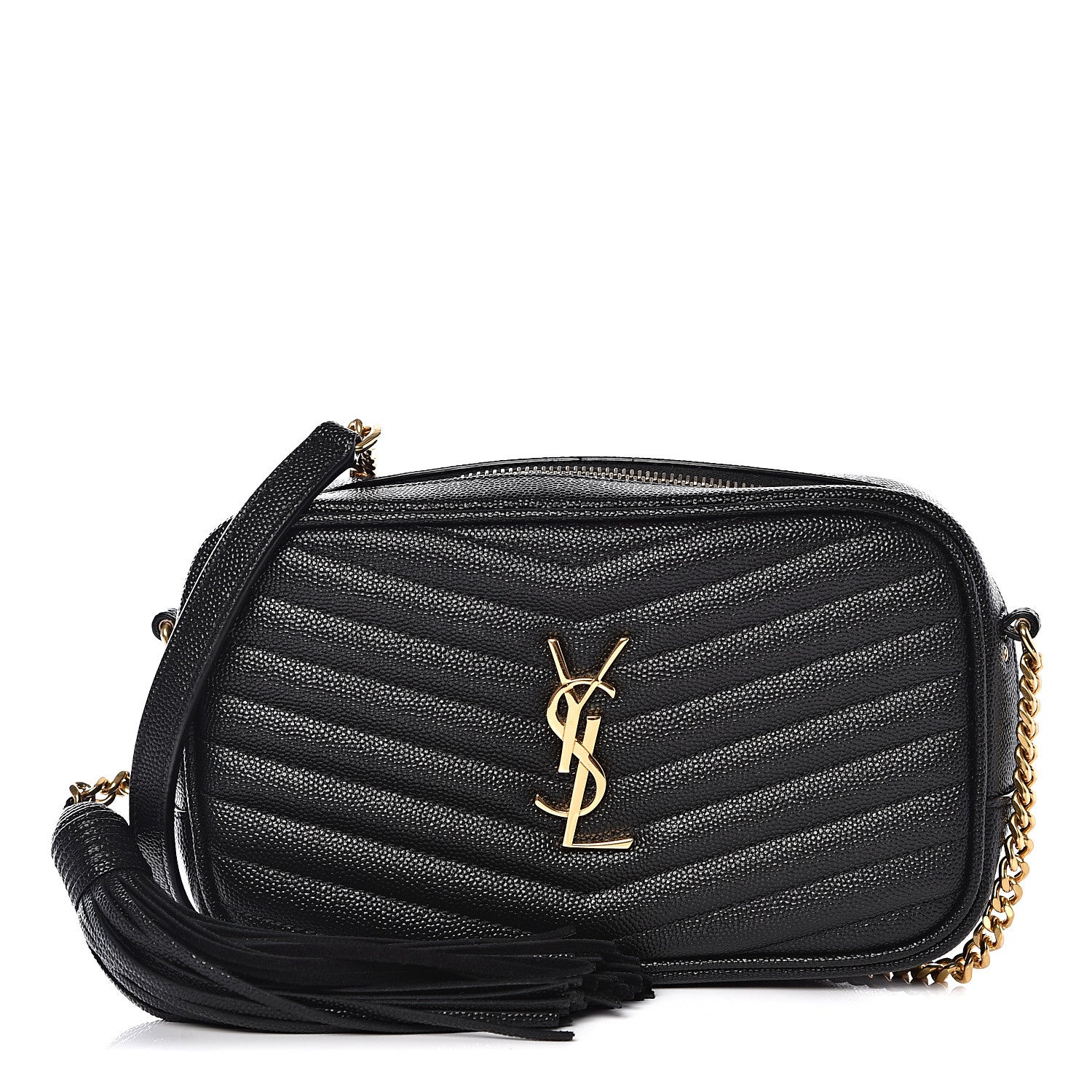 Saint Laurent Grain De Poudre Matelasse Monogram Mini Lou Camera Bag Black 1 of 9