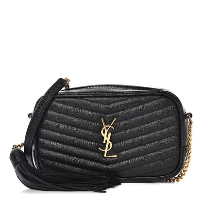 Saint Laurent Grain De Poudre Matelasse Monogram Mini Lou Camera Bag Black 1 of 9