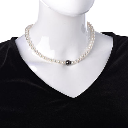 Mikimoto 18K White Gold Diamond 7-11mm Akoya Pearl Black South Sea Pearl Fusion Necklace 2 of 7