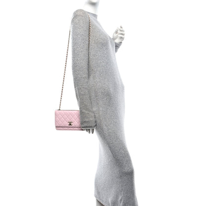 Chanel Lambskin Quilted Trendy Chain CC Wallet On Chain WOC Light Pink 2 of 14