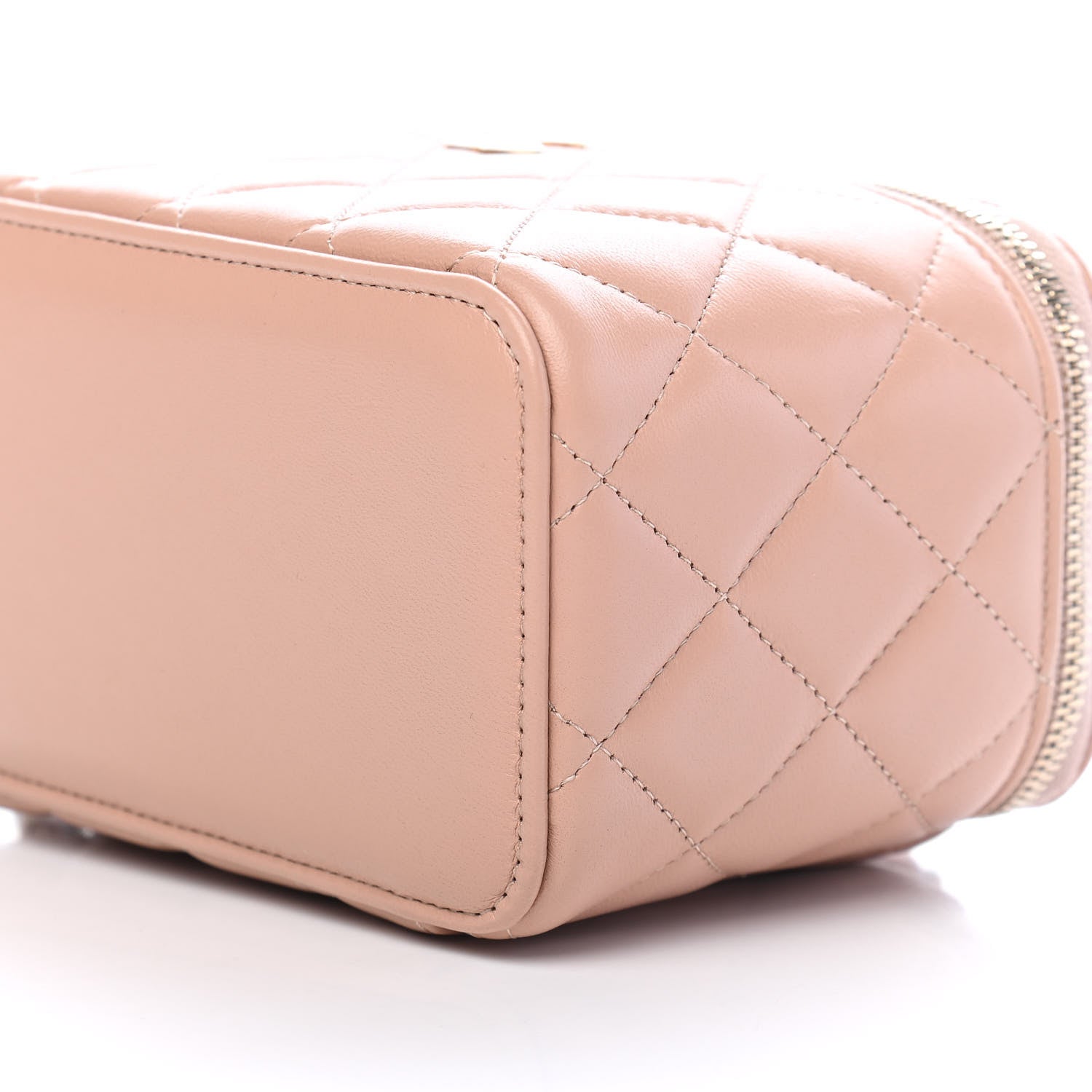 Chanel Lambskin Quilted Small Top Handle Vanity Case With Chain Beige 9 of 9