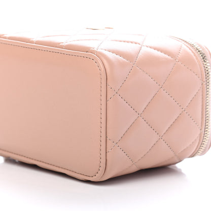 Chanel Lambskin Quilted Small Top Handle Vanity Case With Chain Beige 9 of 9