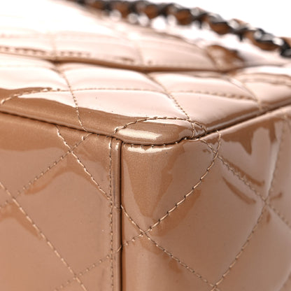 Chanel Patent Calfskin Quilted Maxi Double Flap Dark Beige 11 of 14